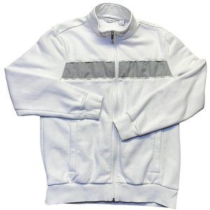 Calvin Klein Jacket Men's Size Medium Full Zip Collared Cotton Sweater Cardigan